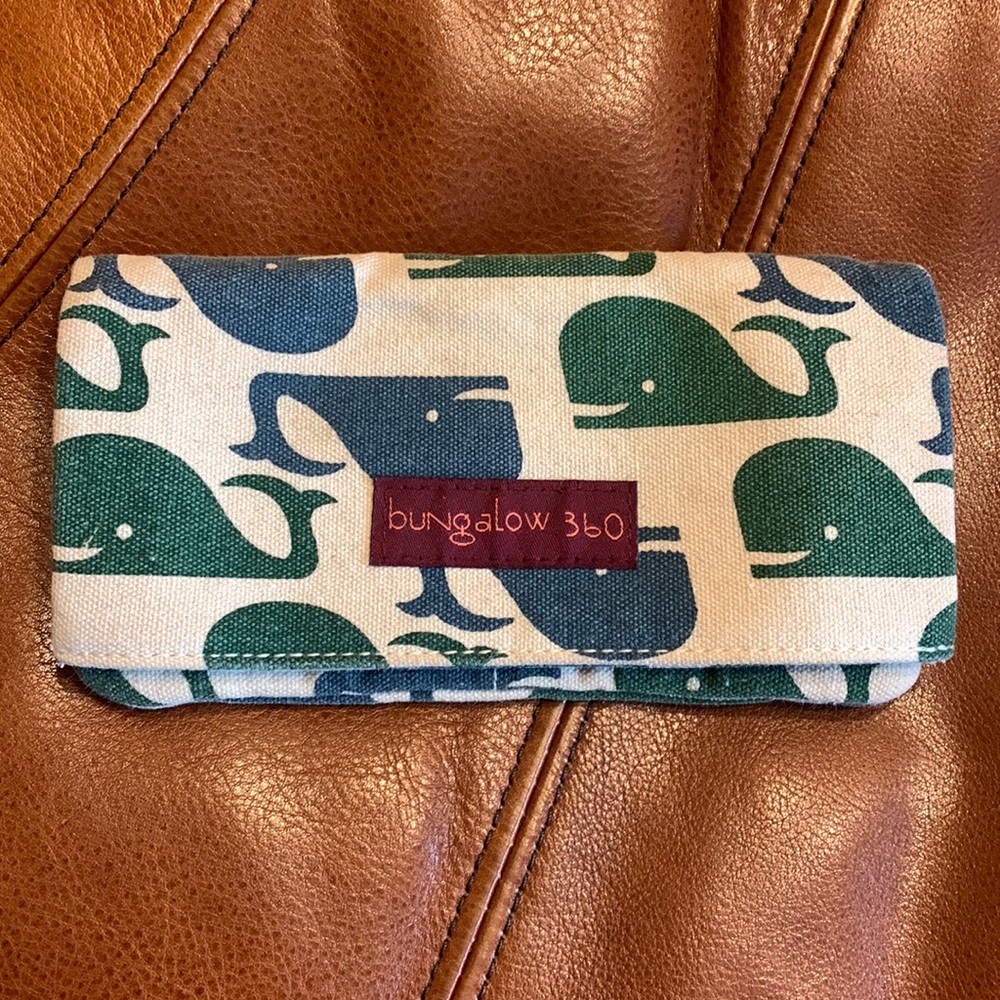 Bungalow 360 whale print trifold wallet